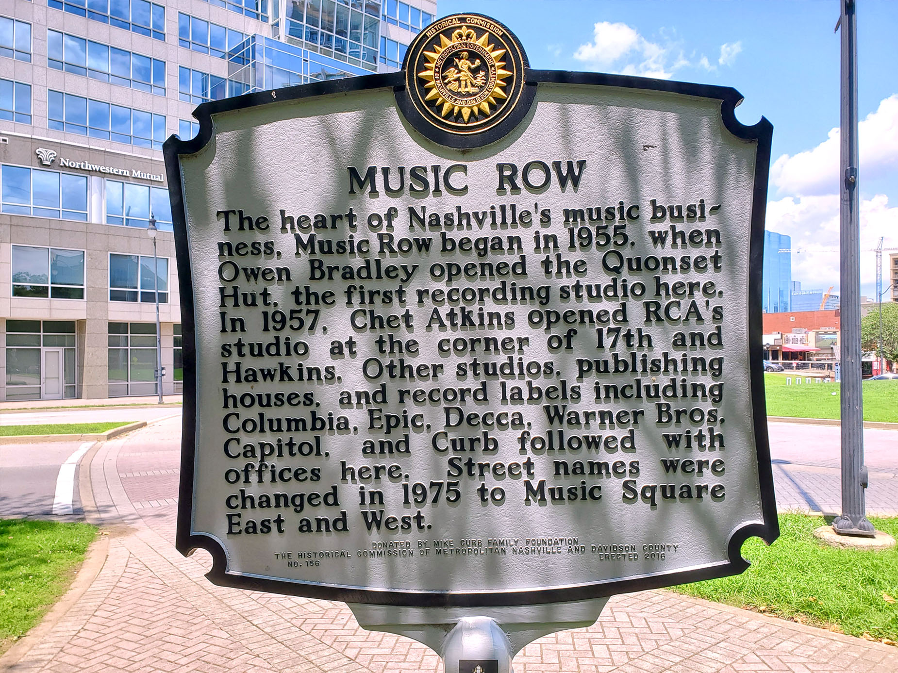 Historical marker van Music Row in Nashville, Tennessee